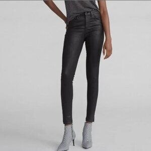 Rag and Bone High Rise Skinny Coated Jean Shiny